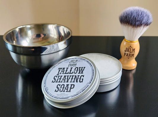 jklm farm natural organic grass-fed tallow shaving soap set
