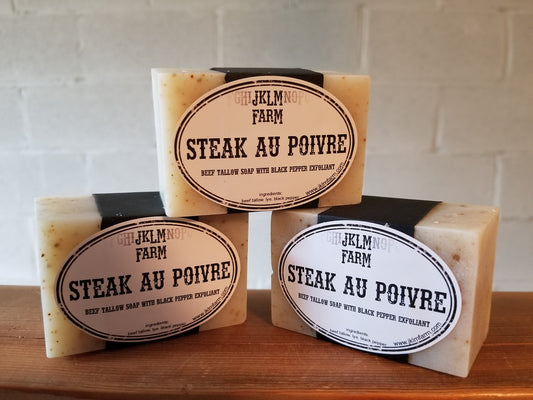 jklm farm natural organic grass-fed beef tallow bar soap steak au poivre