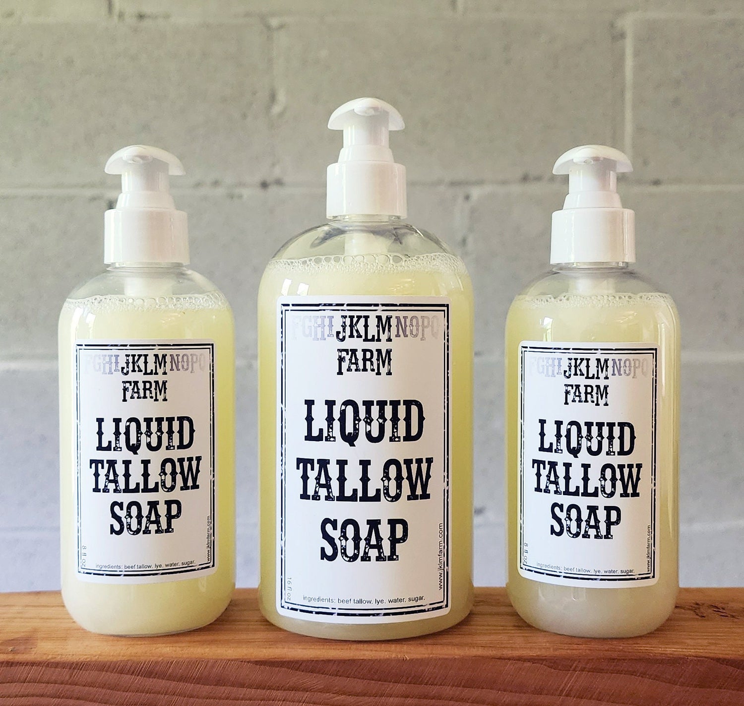 jklm farm natural organic grass-fed tallow liquid soap bottle
