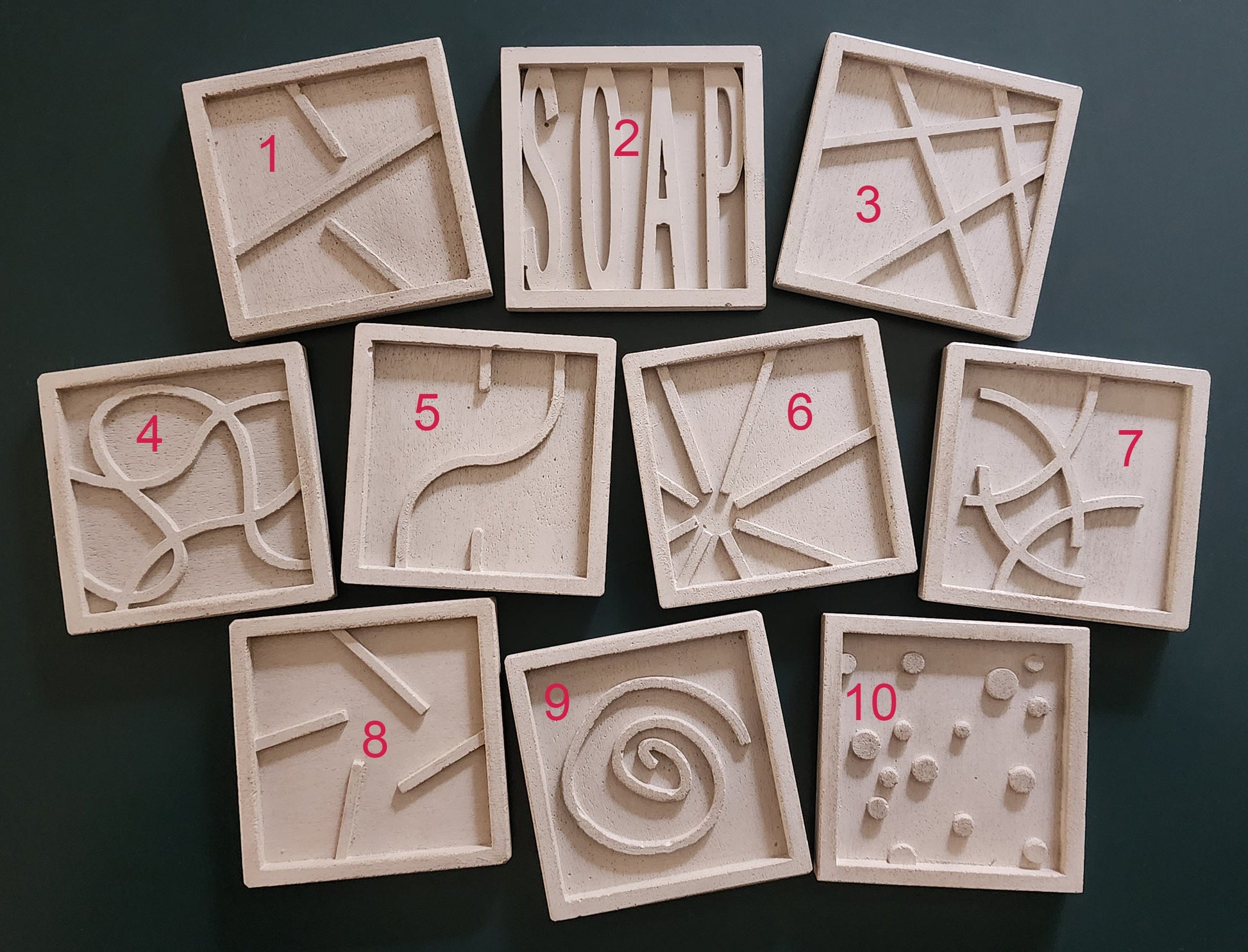 jklm farm handmade modern concrete soap dish (numbered)
