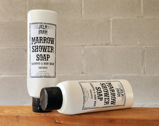 jklm farm natural organic grass-fed beef bone marrow shower soap shampoo body wash bottle