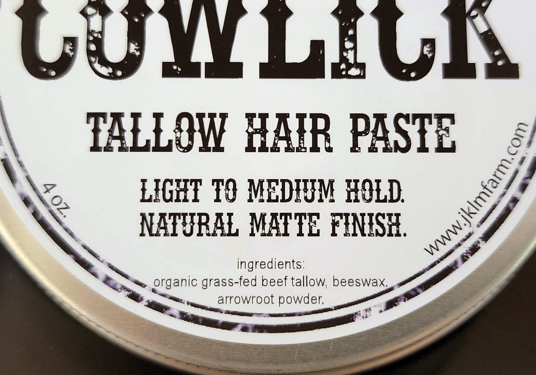 jklm farm natural organic grass-fed beef tallow cowlick hair paste ingredients