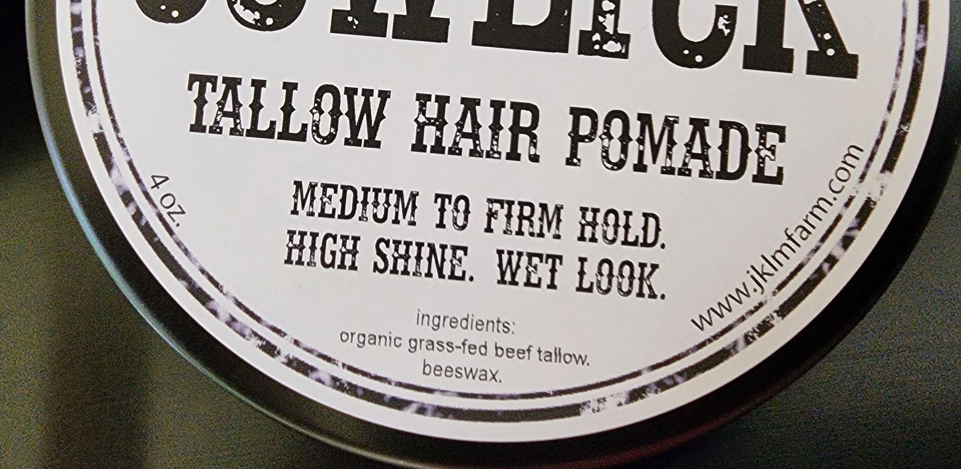 jklm farm natural organic grass-fed beef tallow cowlick hair pomade ingredients