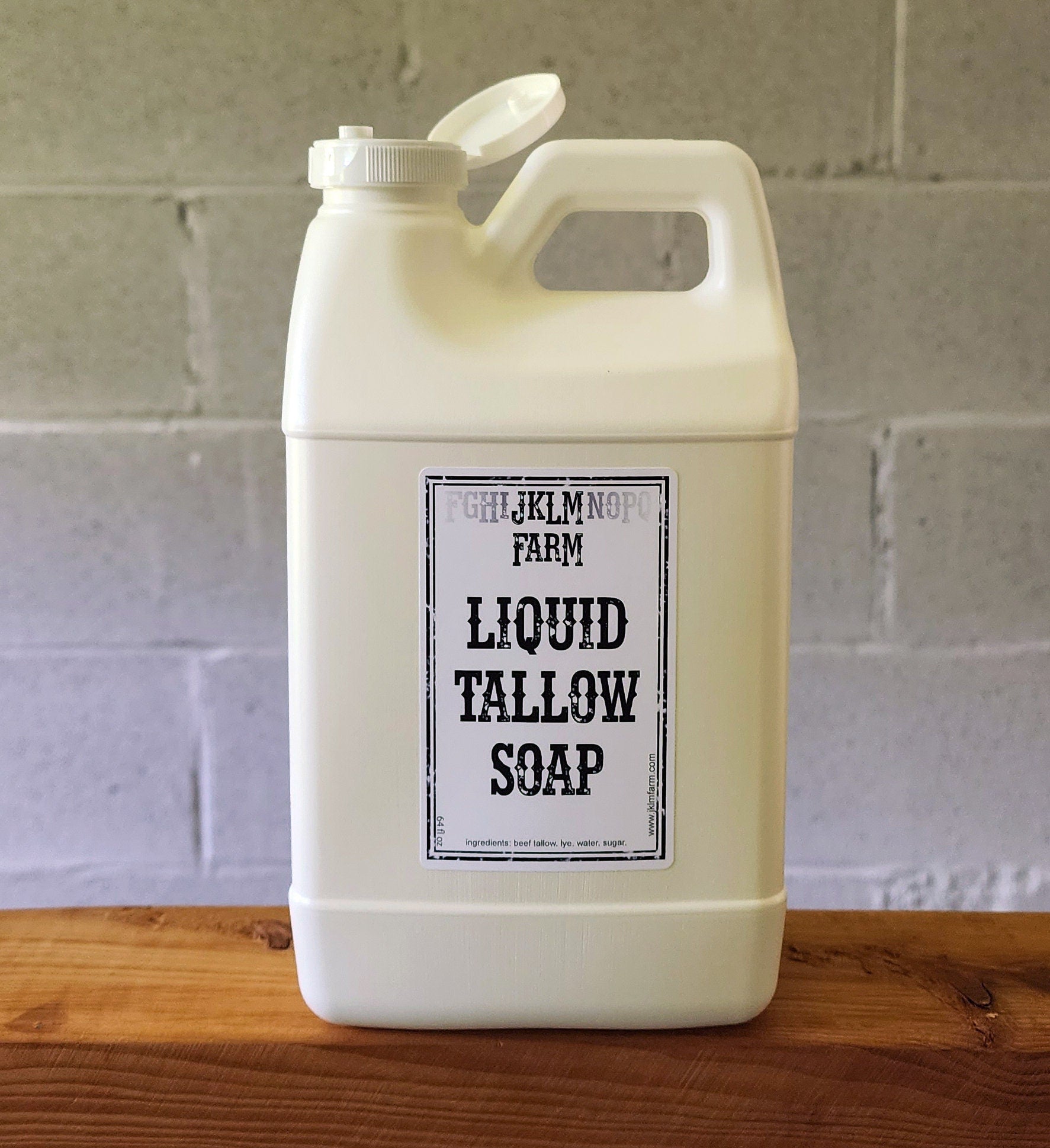 jklm farm natural organic grass-fed tallow liquid soap bottle bulk refill