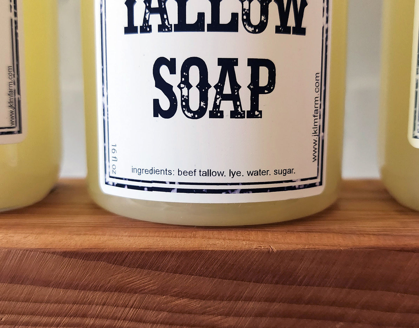 jklm farm natural organic grass-fed tallow liquid soap bottle ingredients